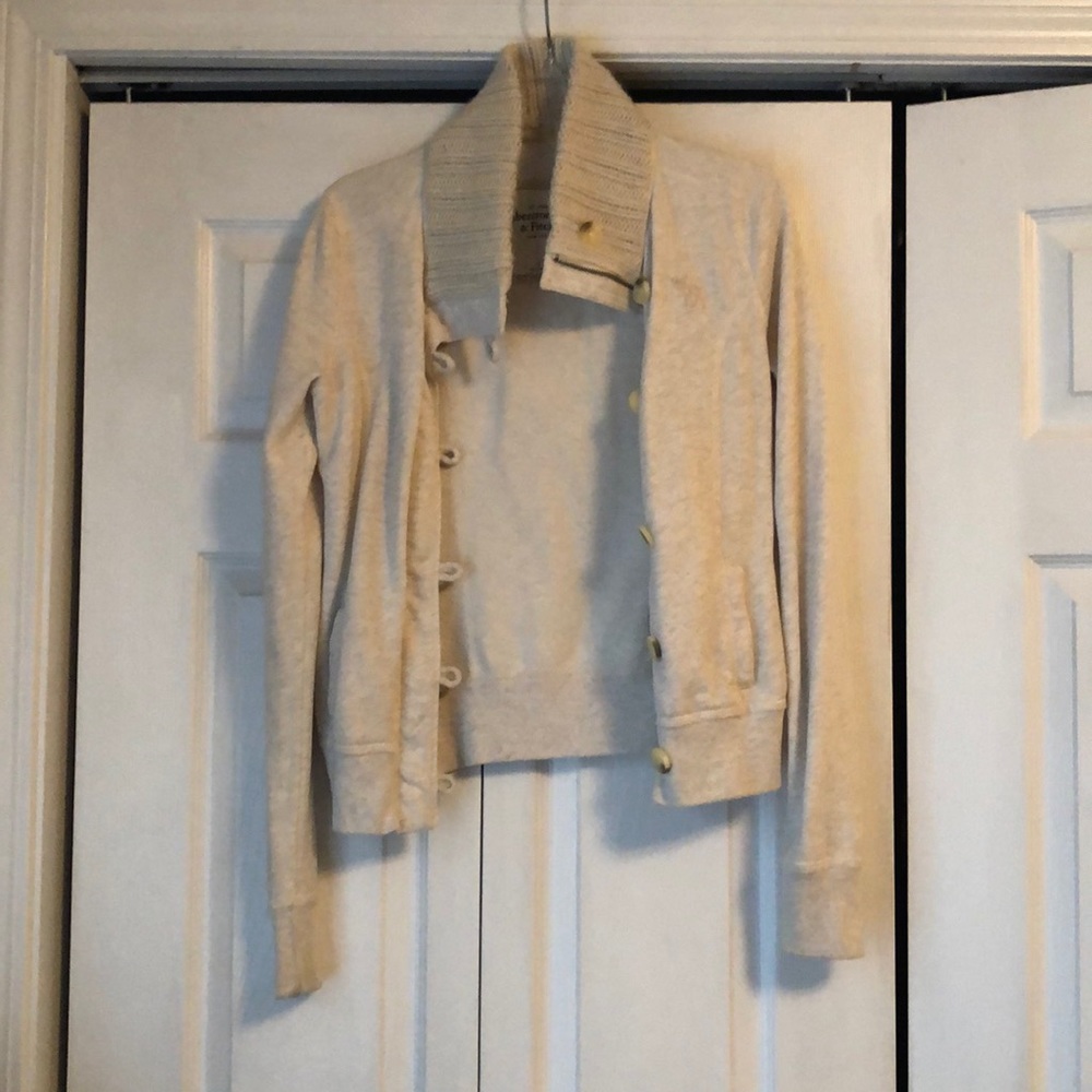 A&F cream zip up